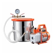 3 Gallon Vacuum Chamber Kit with Pump - 3.5 CFM Stainless Steel Degassing Chamber for Resin, Wood Stabilization, Silicone - Tempered Glass Lid & Hose