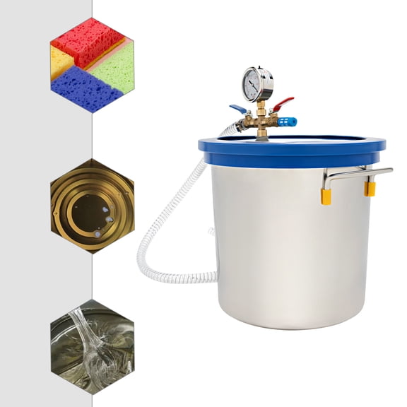 3-Gallon Vacuum Chamber w/ Lid Degassing Chamber Blue Cylinder for Stabilizing Wood Epoxies