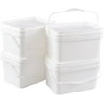 thumbnail image 1 of 3 Gallon White Plastic Square Bucket with Lid for Food Storage, 4 Pcs Rectangular Utility Plastic Bucket Pail with Lid and Handle$$Tools & Hardware Other, 1 of 7