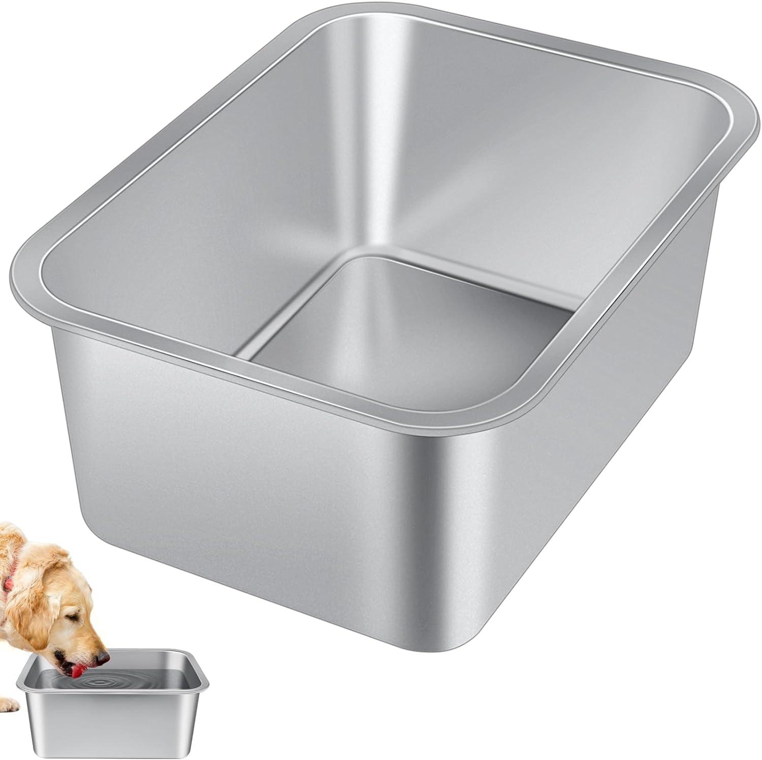 3 Gallons Extra Large Dog Water Bowl for Large Dogs, Durable Stainless Steel Dog Bowl for Dogs
