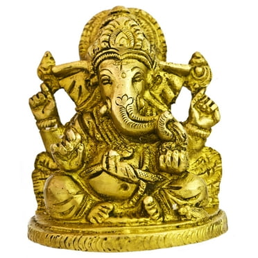 3" Ganapati Ji In Brass | Handmade | Made In India - Brass Statue