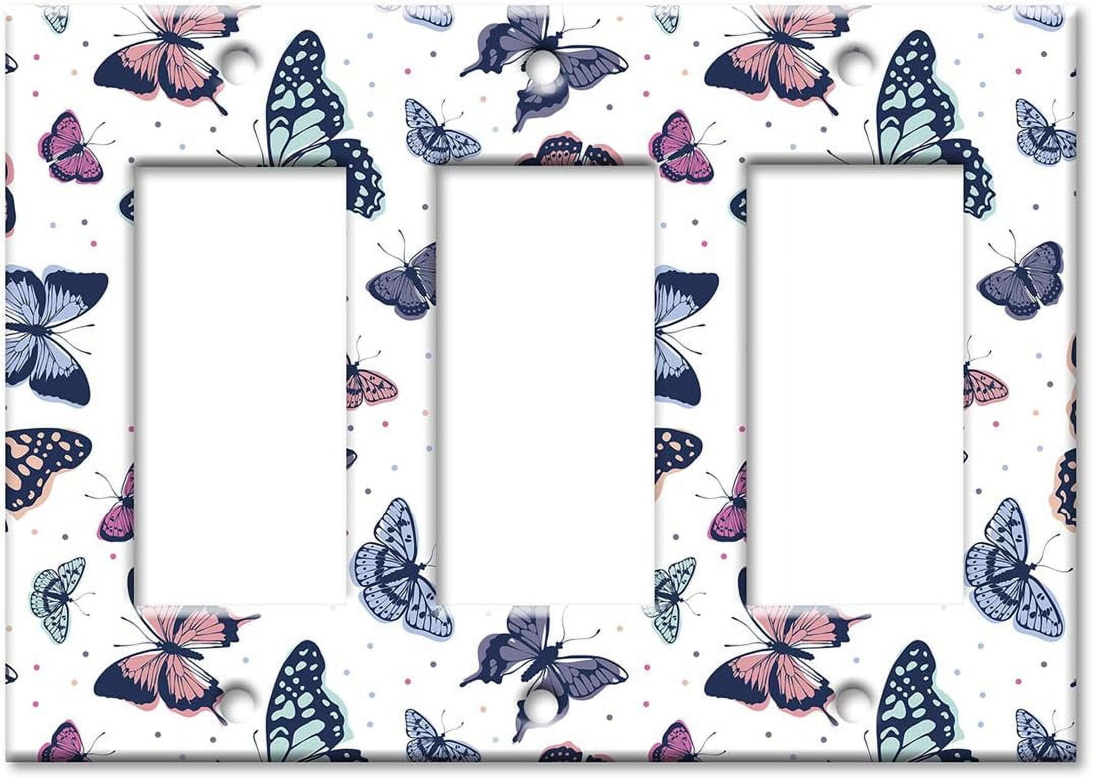 3 Gang Decora GFCI Decorative Metal Wall Plate , Blue Green