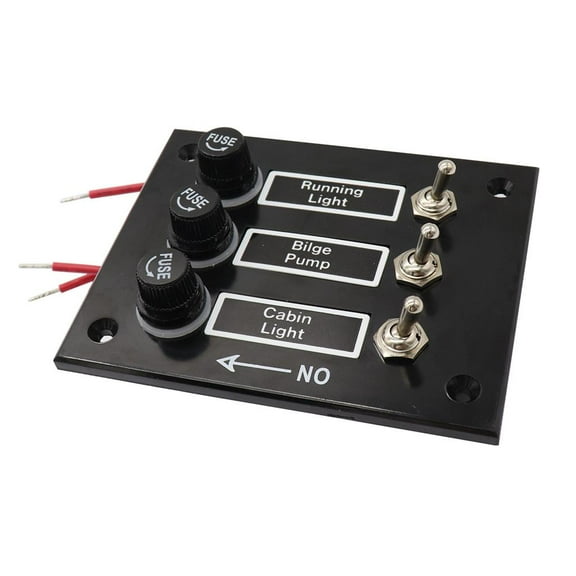 3 Gang Fused Marine Switch Panel for Boats Caravans