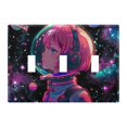 3 Gang Light Switch Cover Plate Astronaut Girl in Space Wall Plate