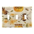 thumbnail image 1 of 3 Gang Light Switch Cover Plate Bees and Honey Wall Plate Decorate Electrical Outlet Cover Plates 4.56”x4.48”, 1 of 8