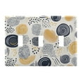 3 Gang Light Switch Cover Plate Circle and Dot Doodle Wall Plate