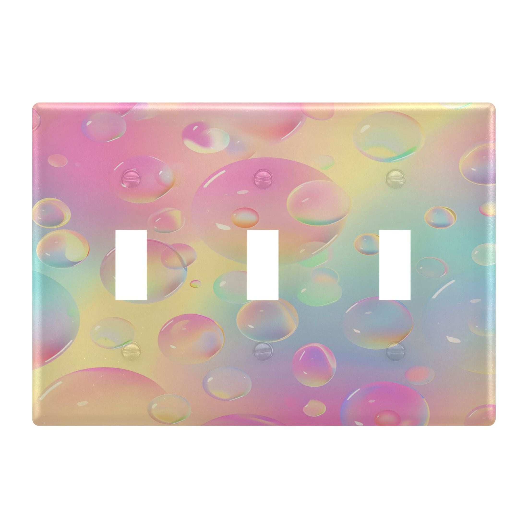 3 Gang Light Switch Cover Plate Colorful Bubbles Wall Plate Decorate ...