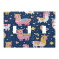 thumbnail image 1 of 3 Gang Light Switch Cover Plate Cute Alpacas Hearts Stars Wall Plate Decorate Electrical Outlet Cover Plates 4.56”x4.48”, 1 of 8