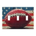 3 Gang Light Switch Cover Plate Football on American Flag Wall Plate