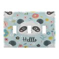 thumbnail image 1 of 3 Gang Light Switch Cover Plate Hello Panda Face Wall Plate Decorate Electrical Outlet Cover Plates 4.56”x4.48”, 1 of 8