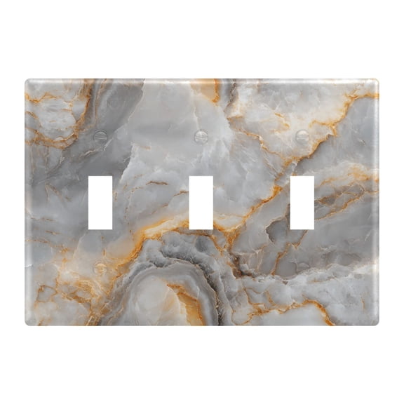 3 Gang Light Switch Cover Plate Marble Texture Wall Plate Decorate Electrical Outlet Cover Plates 4.56”x4.48”