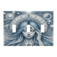 thumbnail image 1 of 3 Gang Light Switch Cover Plate Woman with Third Eye and Planet Wall Plate Decorate Electrical Outlet Cover Plates 4.56”x4.48”, 1 of 8
