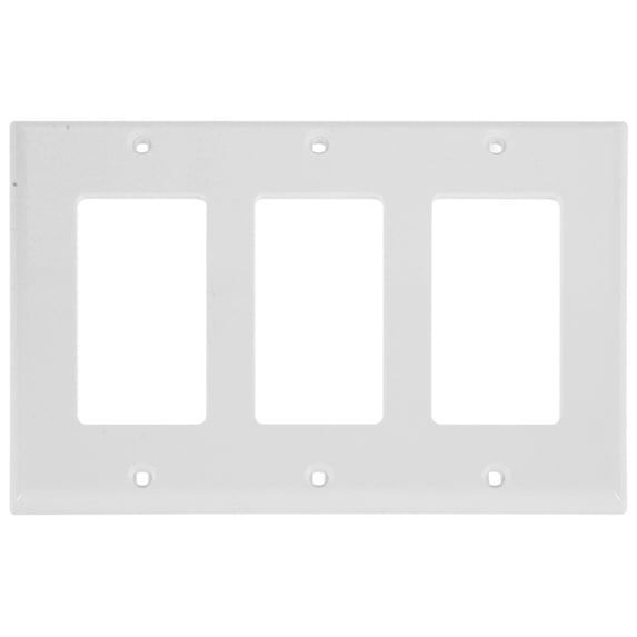 3-Gang Screwless Wall Plate Decorator Outlet Covers for Electrical Outlets Light Switch Hidden Screw Face Plates