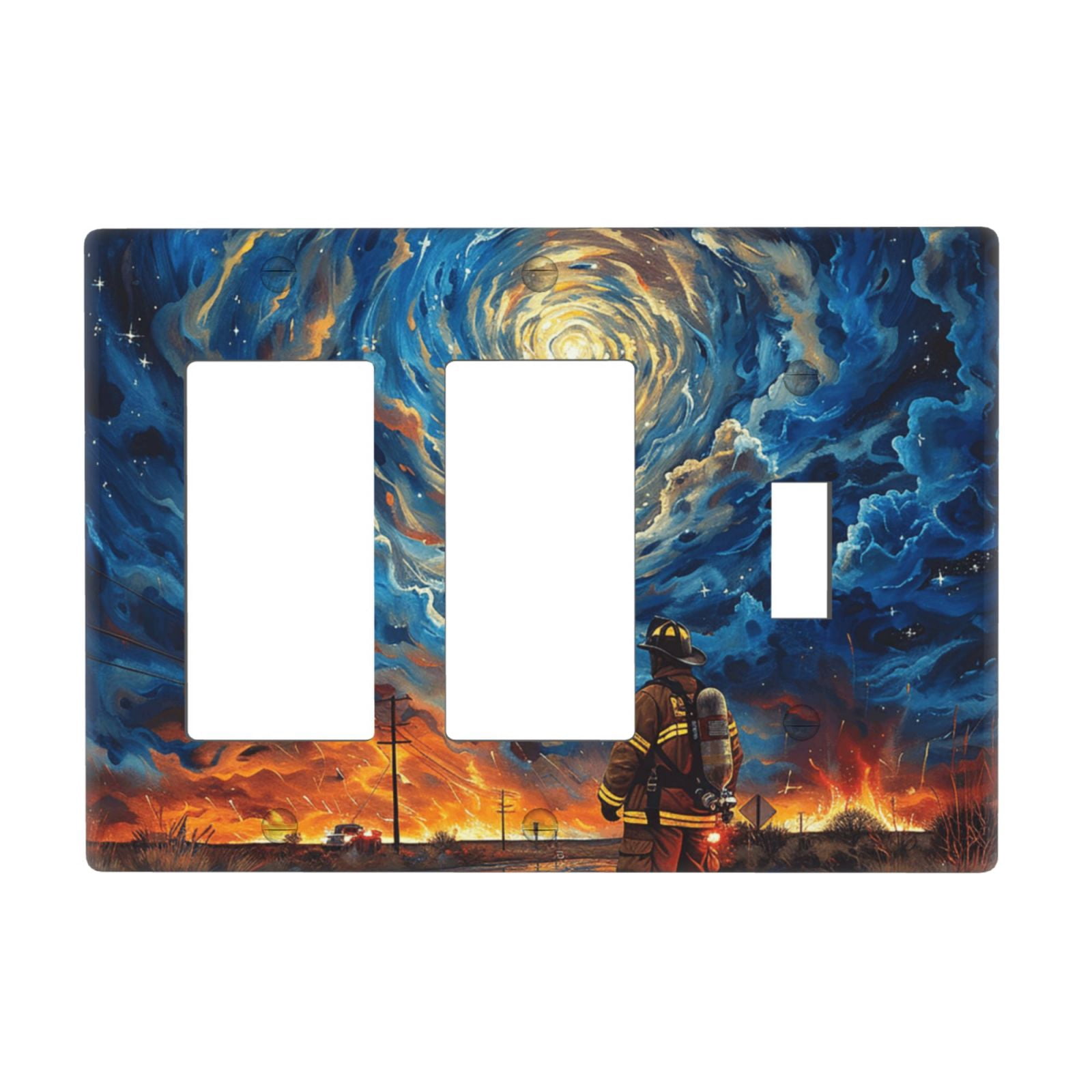 3-Gang Single Toggle Switch Wall Plate, Receptacle Polycarbonate Cover ...