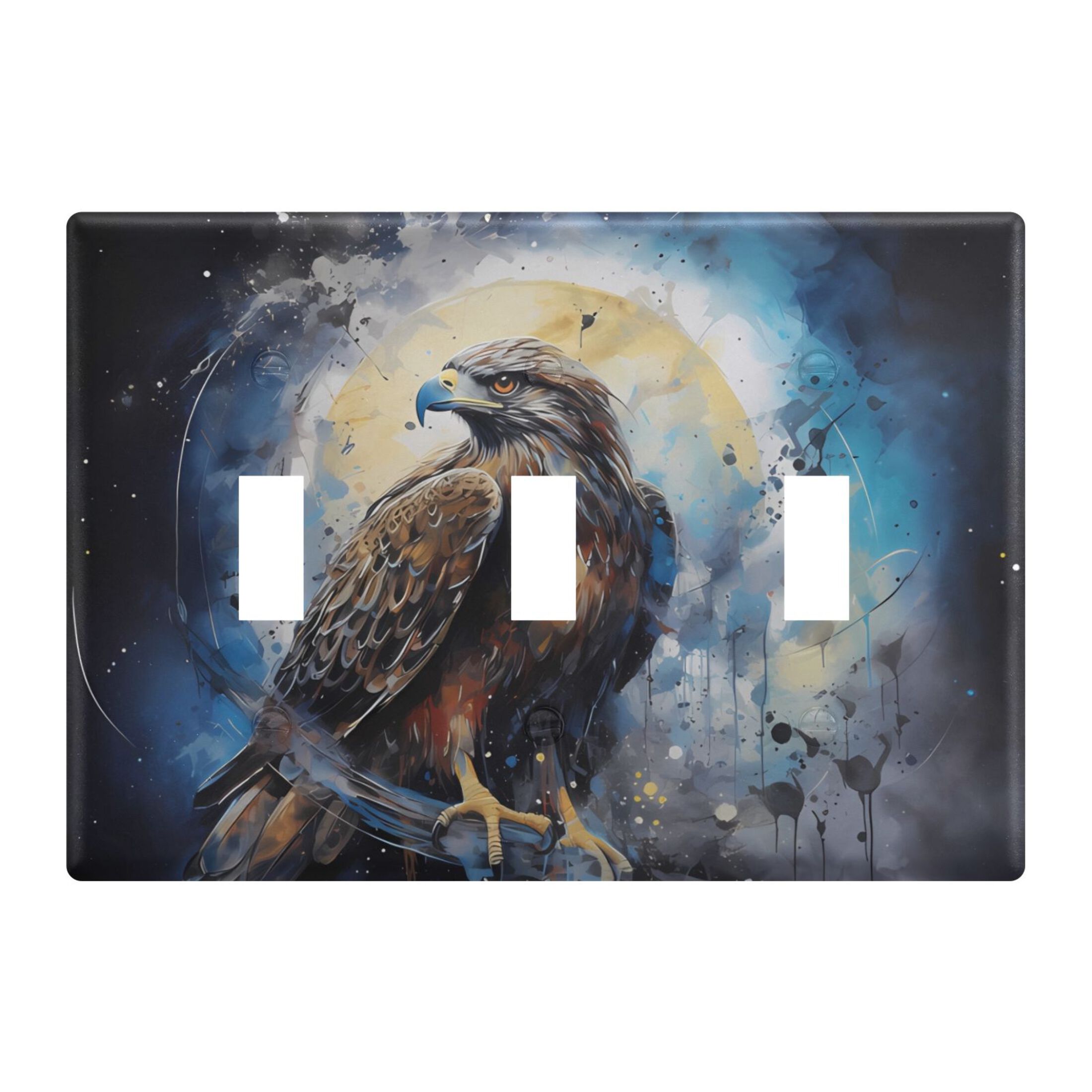 3 Gang Switch Covers Eagles Blue Light Wall Plate Home Faceplate Switch
