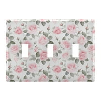 3 Gang Switch Covers Pink Rose Flowers Light Wall Plate Home Faceplate Switch Plates 6.37”x4.48”