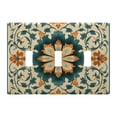 thumbnail image 1 of 3 Gang Switch Covers Retro Floral Pattern Light Wall Plate Home Faceplate Switch Plates 6.37”x4.48”, 1 of 8