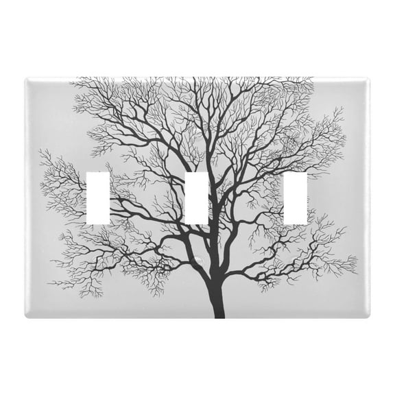 3 Gang Switch Covers Tree Light Wall Plate Home Faceplate Switch Plates 6.37”x4.48”