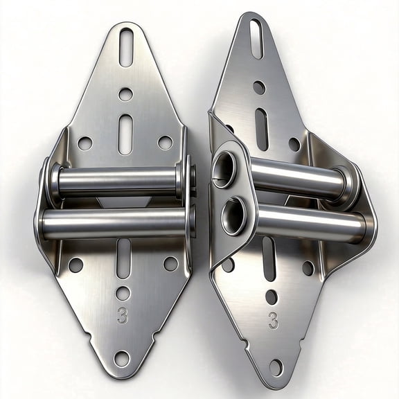 #3 Garage Door Hinges (2 Pack) - 14 Gauge Galvanized Steel Replacement - Residential & Commercial Hardware, Compatible with Most Sectional Garage Doors