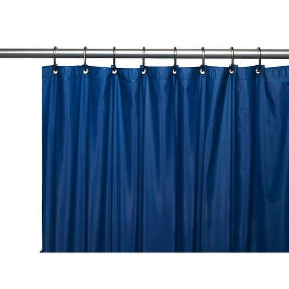 3 Gauge Vinyl Shower Curtain Liner w/ Weighted Magnets and Metal Grommets in Navy