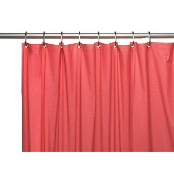 3 Gauge Vinyl Shower Curtain Liner w/ Weighted Magnets and Metal Grommets in Rose