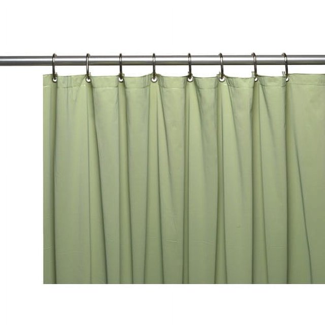 3 Gauge Vinyl Shower Curtain Liner w/ Weighted and Metal