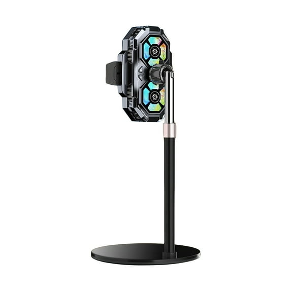 3 Gear Adjustable Cooling System Back Clip Mute Heatsink Lightweight Double Cooling Fan with Digital Display Stand