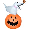 thumbnail image 1 of 3' Gemmy Airblown Inflatable Zero on Pumpkin Jack-O-Lantern, 1 of 2