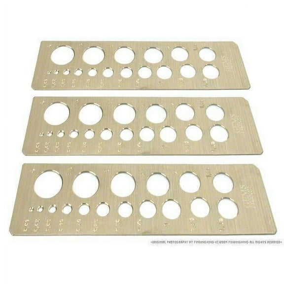 3 Gemstone Carat Measuring Sizing Gauge Jewelers Gemologist Tool 3" x 3/4" Long