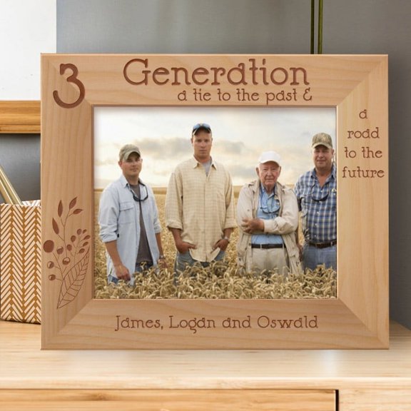 3 Generation A Tie To The Past & A Road To The Future Personalized Wooden Frame-10" x 8" Brown Horizontal