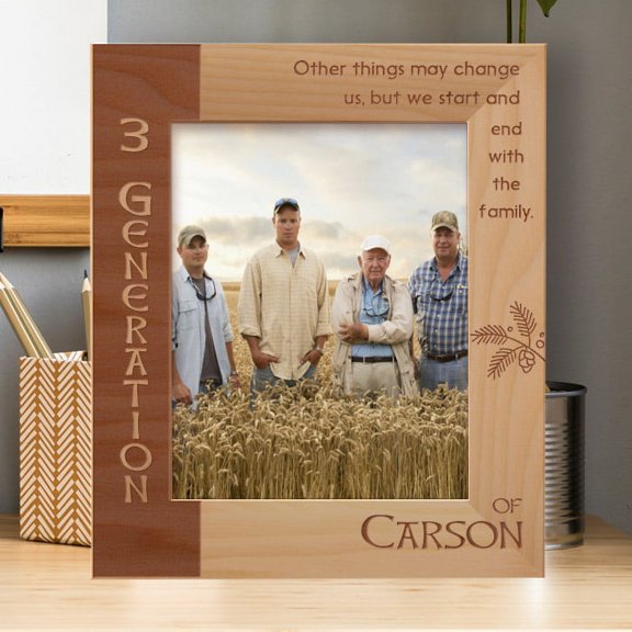 3 Generation Other Things May Change And End With The Family Personalized Wooden Frame 8" x 10" Brown (Vertical)
