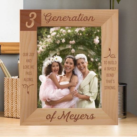 3 Generation Our Joy And Love We Pass Along Personalized Wooden Frame (Vertical)