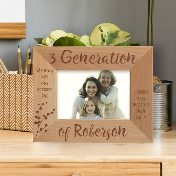 3 Generation We May Have Our Differences But Personalized Wooden Frame-5" x 3 1/2" Brown Horizontal