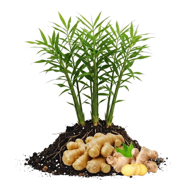3 Ginger Plants Live, 5 to 6 Inches Tall, Ginger Herb Plant for Gardening Indoor Outdoor