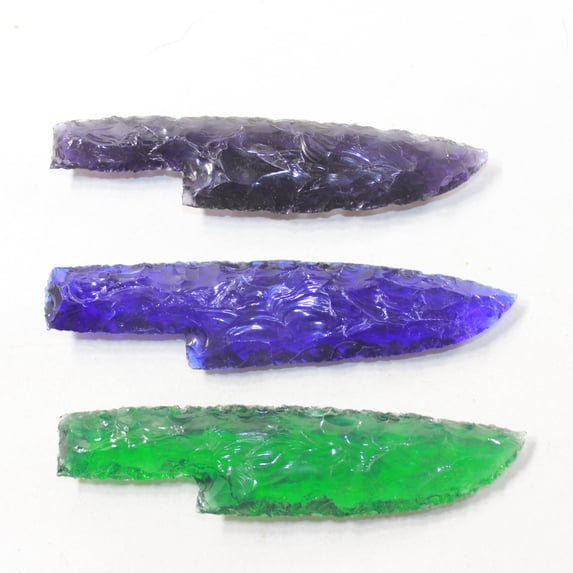 3 Glass Ornamental Knife Blades #0335