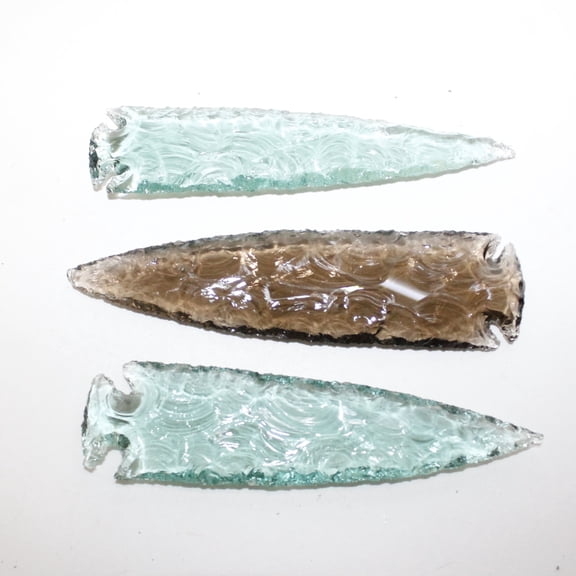 3 Glass Ornamental Spearheads #8614 Arrowhead