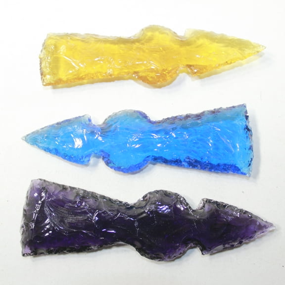 3 Glass Ornamental Tomahawk Heads #1425 Ax Axe Hatchet