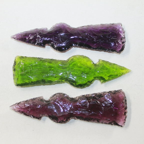 3 Glass Ornamental Tomahawk Heads #7726 Ax Axe Hatchet