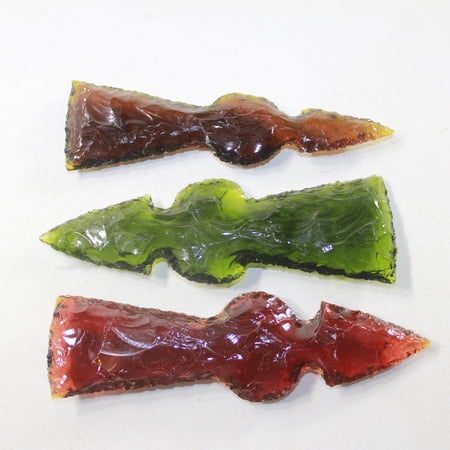3 Glass Ornamental Tomahawk heads #3527 Axe Hatched Ax