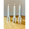 thumbnail image 1 of 3" Glass Ribbed Taper Tealight Candle Holder Stackable Set Of 3 Tabletop Decor, 1 of 6