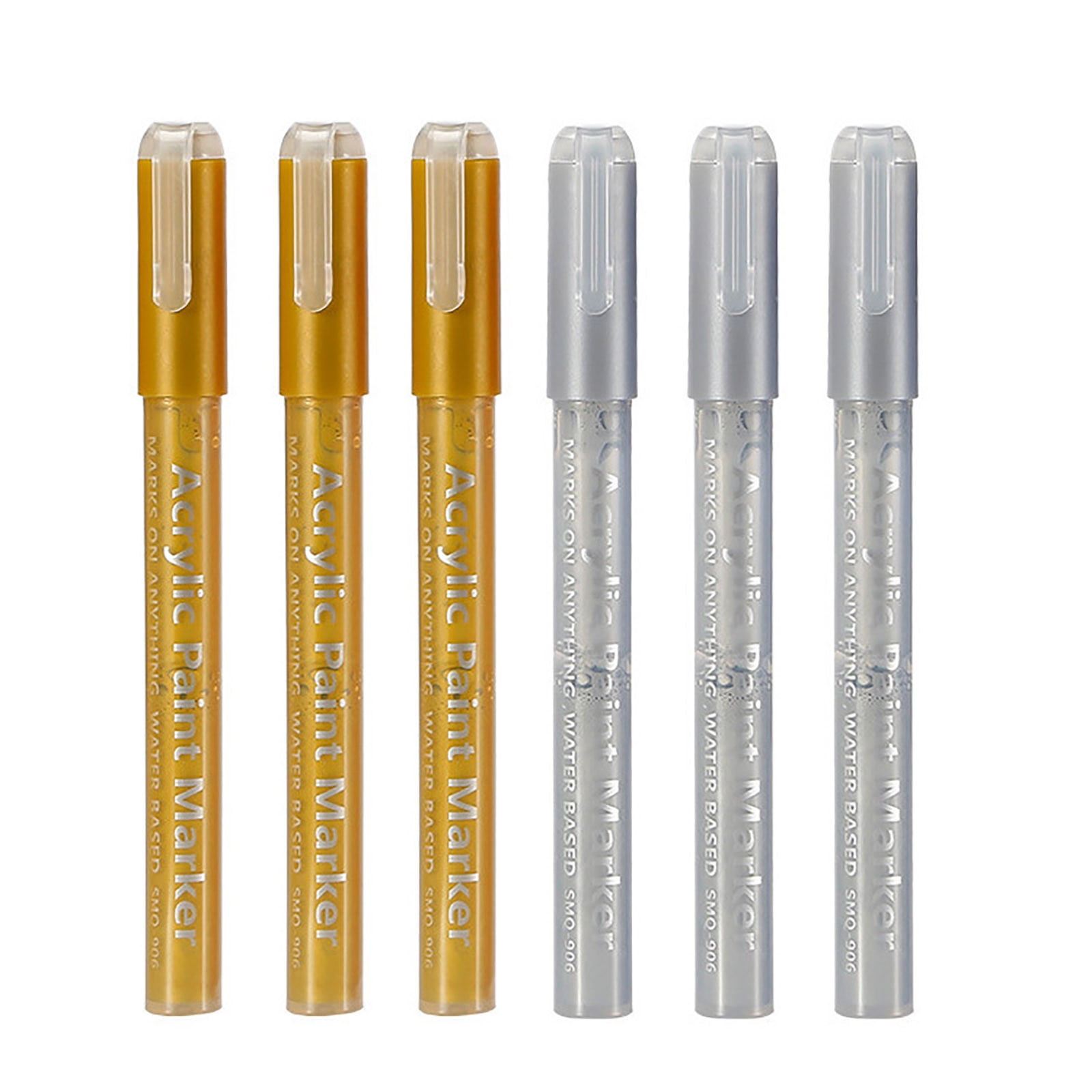 3 Gold And 3Silver Acrylic Marker Pen Set Water- Pen Hand Ledger Graffiti Pen Acrylic Pigment Marker Pen Acrylic Pigment Marker Pen 6Ml