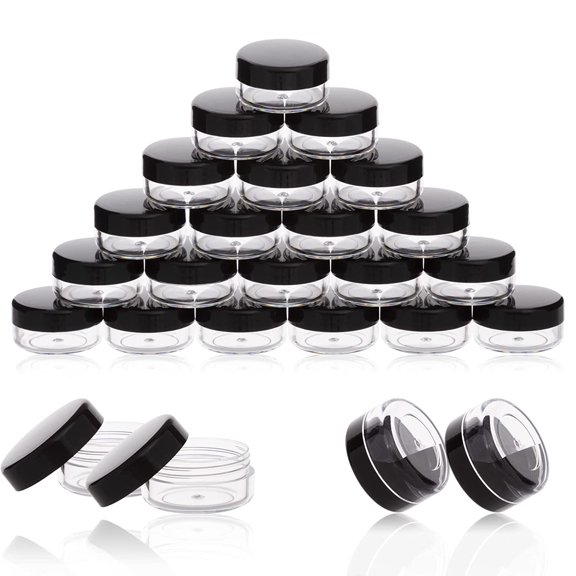 3 Gram Sample Containers with Lids, 50 Count Tiny Jars, L Makeup Cosmetic for Lip Balms, Lotion, Powder, Beauty Products( Lids)
