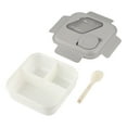 thumbnail image 1 of 3 Grid Microwave Safe Lunch Box with Dividers & Sauce Cup Bento Style Plastic Food Container for Office, School, Portable Meal Prep, 6.9x6.9x3.2 in, 1 of 6