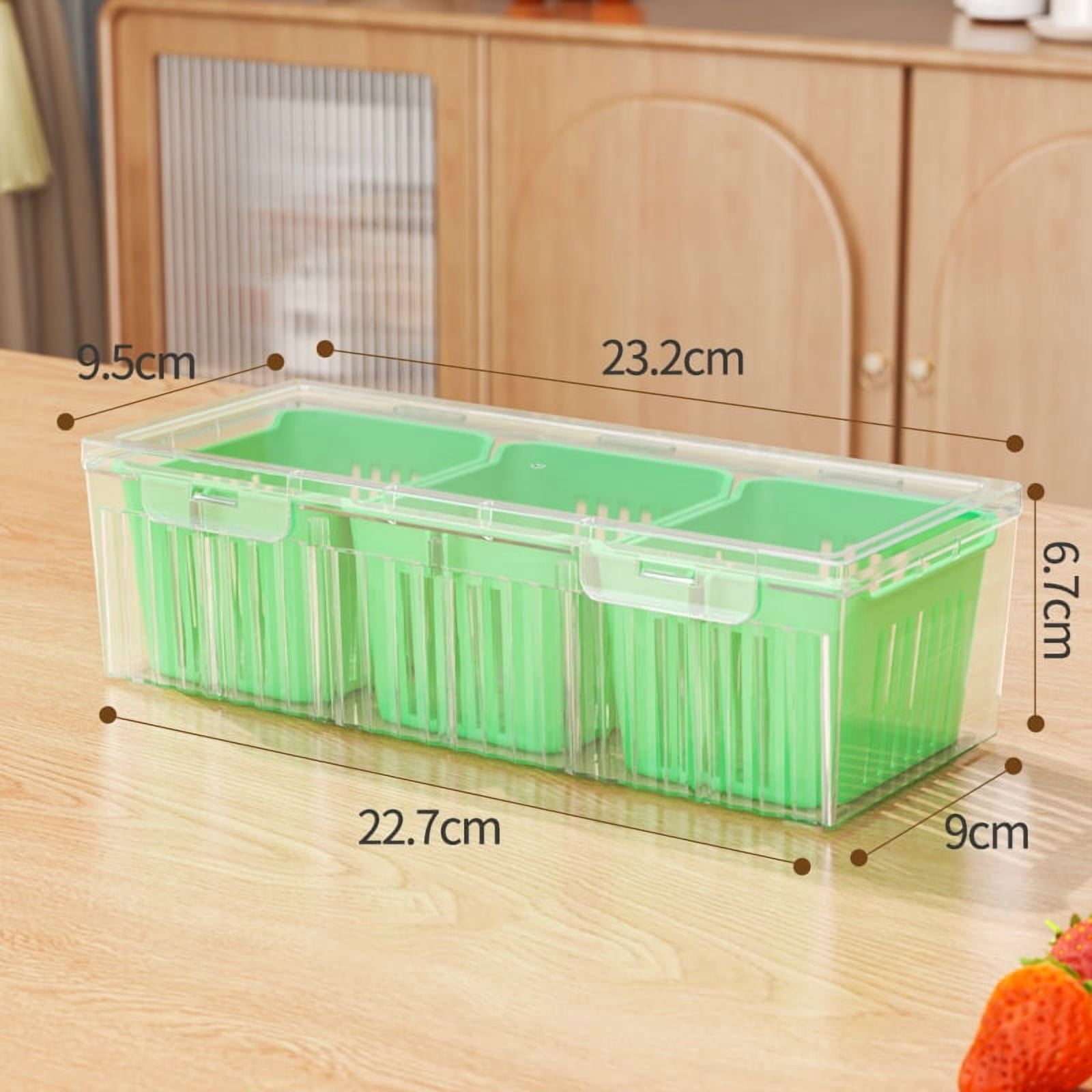 3 Grids Refrigerator Storage Boxes Garlic Onion Pepper Organizer Fruit ...