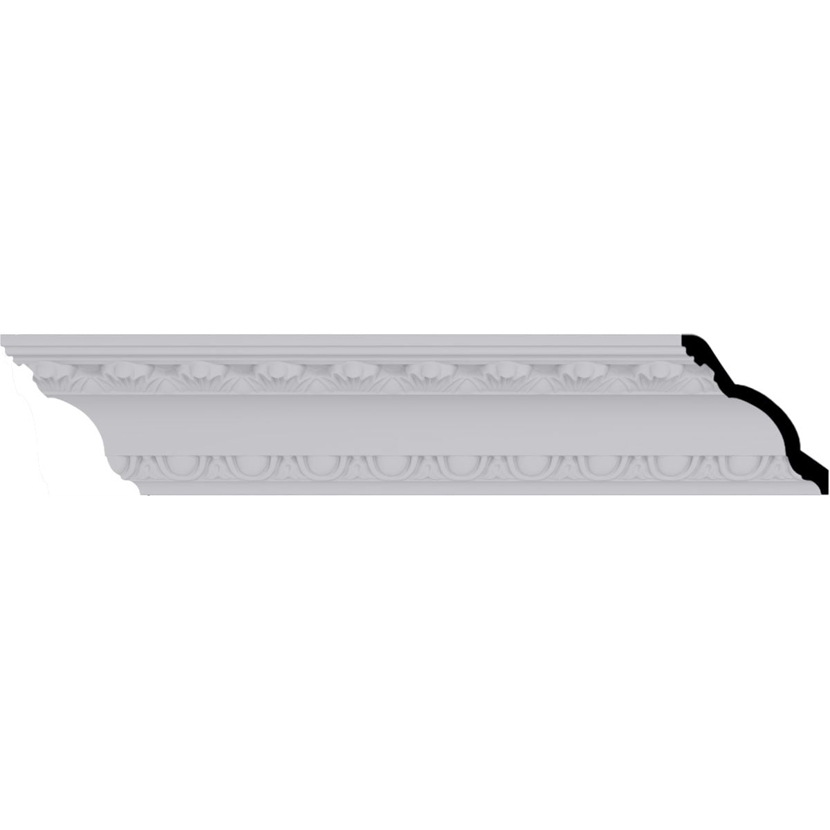 Primed White Polyurethane Egg and Dart Crown Moulding