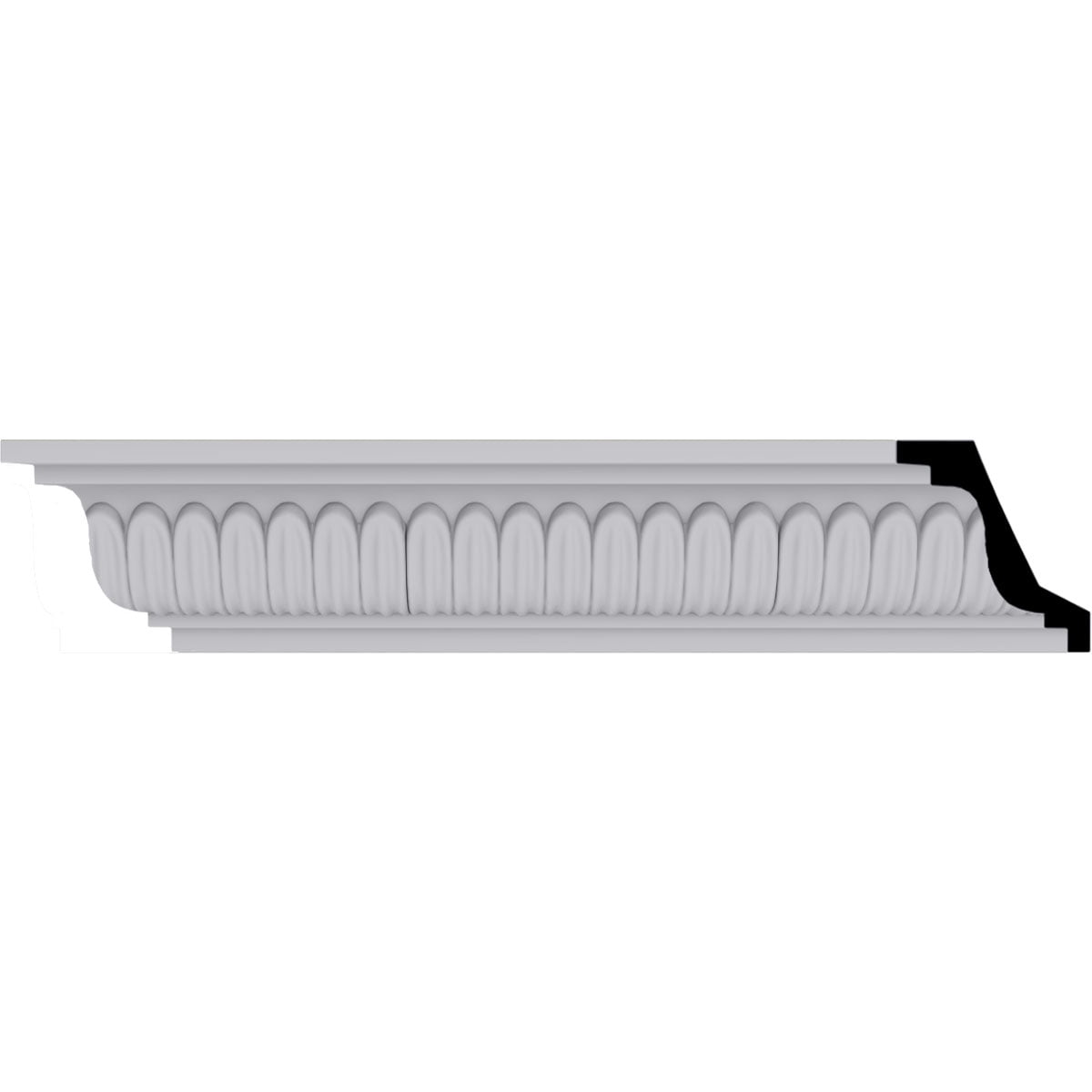 White Floral Polyurethane Crown Moulding, 94.5" Length