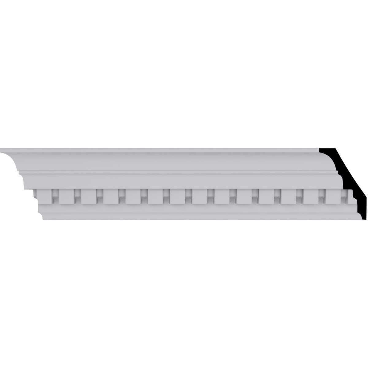 Primed White Polyurethane Dentil Crown Moulding 94.5" Length