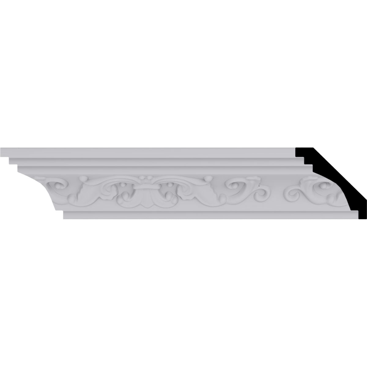 Quentin White Polyurethane Decorative Crown Moulding, 94.5" Length