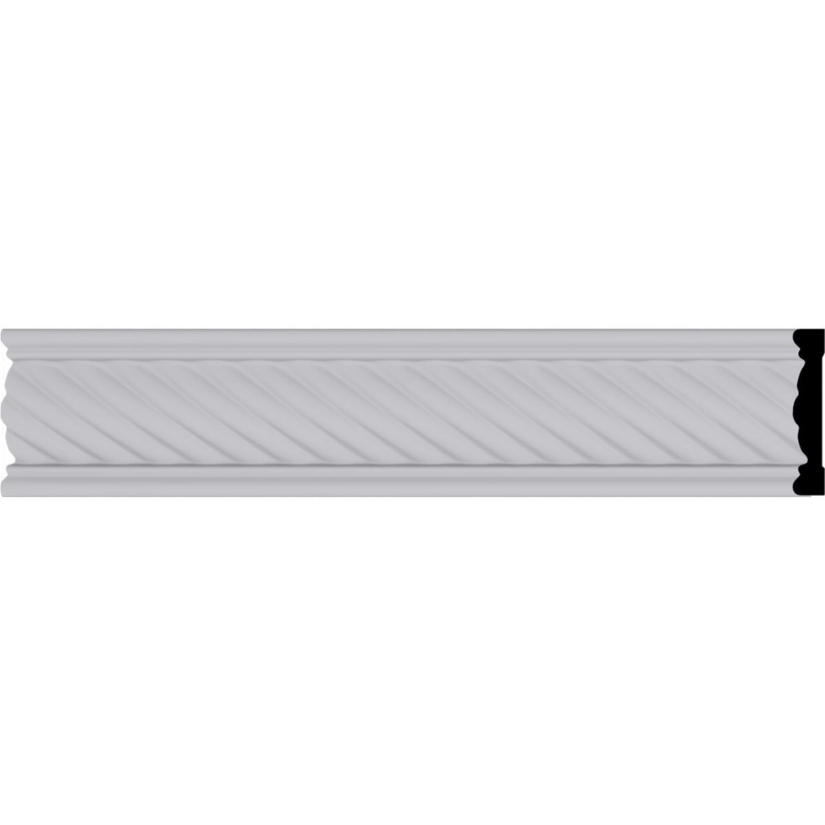 94.5" White Polyurethane Rope Crown Moulding