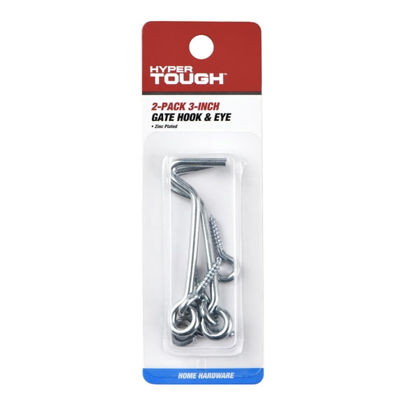 3 in. Gate Hook and Eye, Zinc Plated, 2 Pack